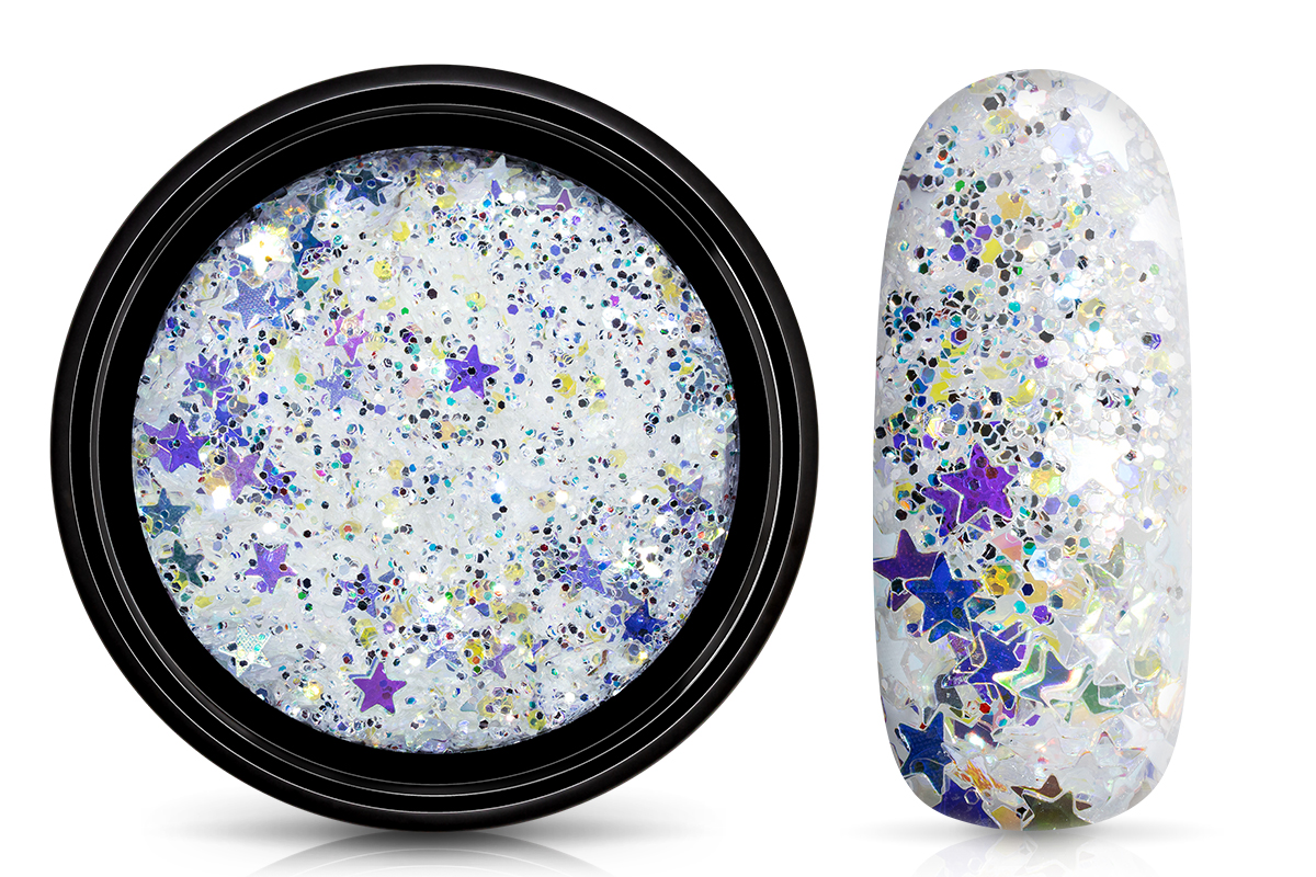 Jolifin LAVENI glitter powder - white stars