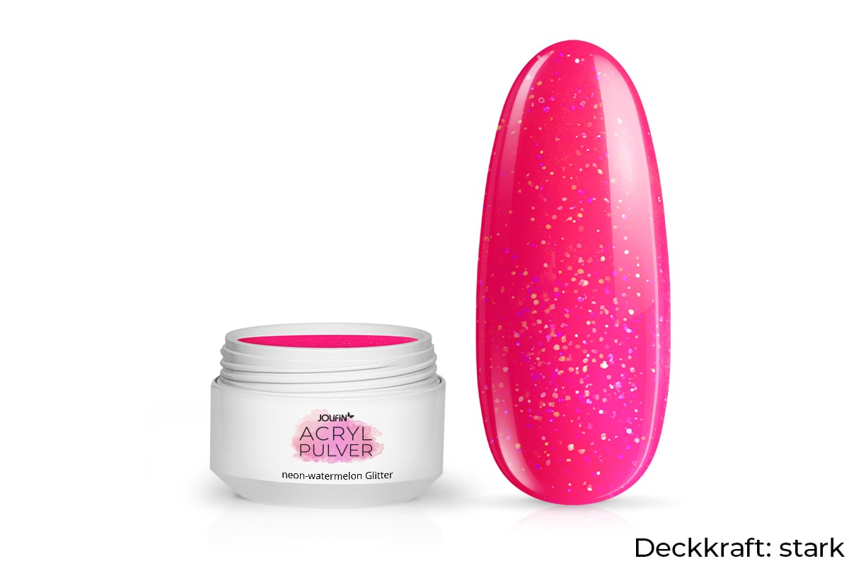 Jolifin acrylic colour powder - neon-watermelon glitter 5g