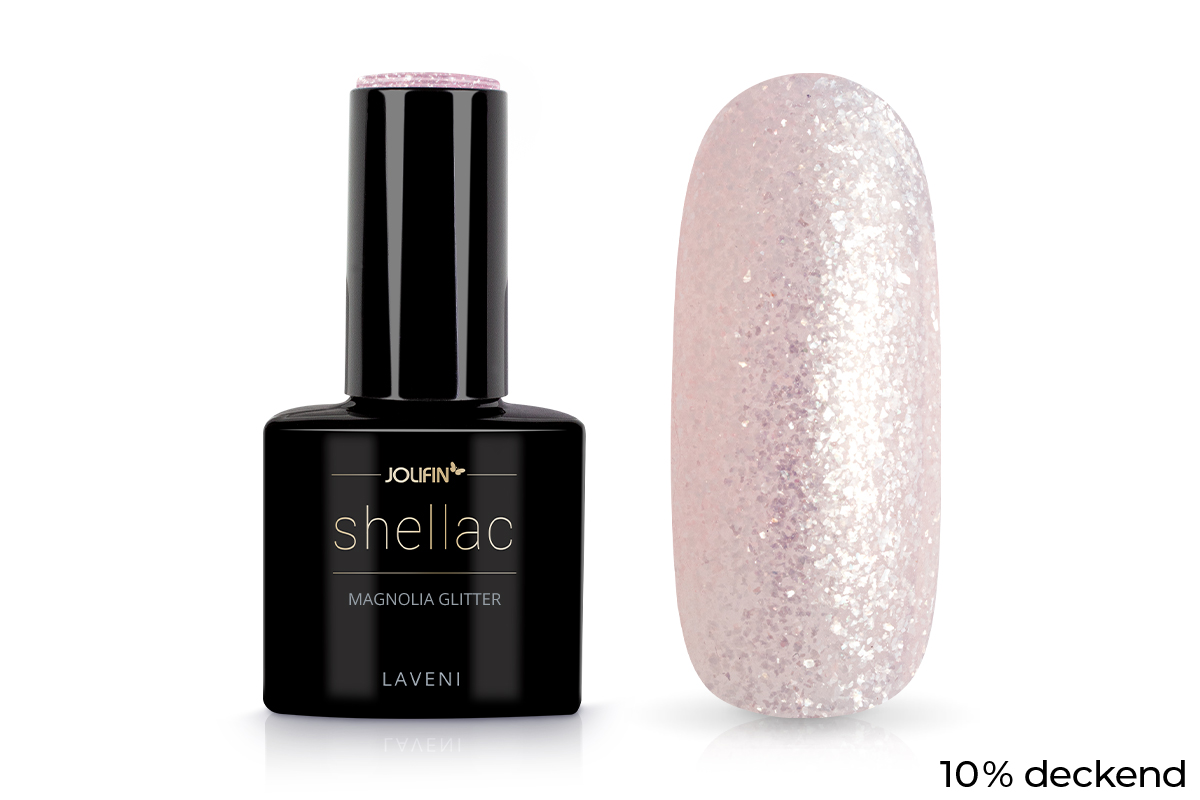 Jolifin LAVENI Shellac - magnolia Glitter 10ml