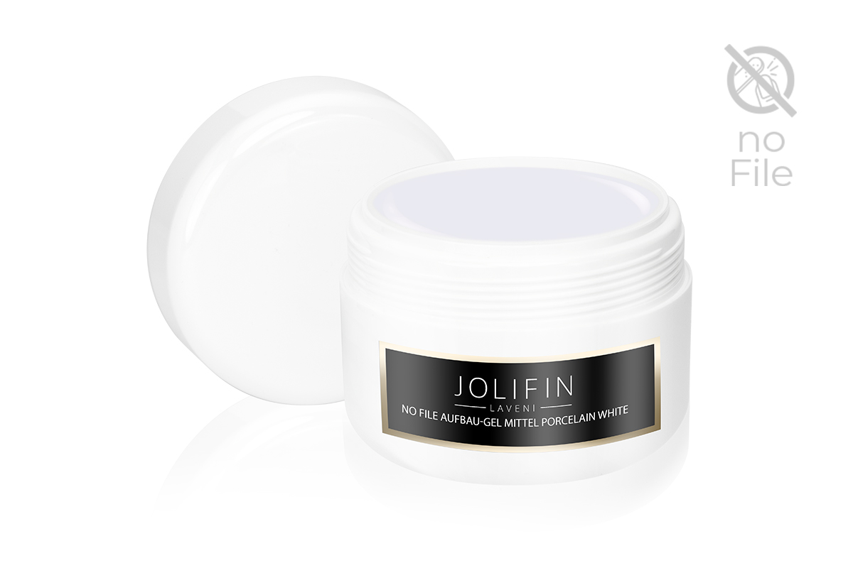 Jolifin LAVENI Refill - No File Aufbau-Gel mittel porcelain white 250ml