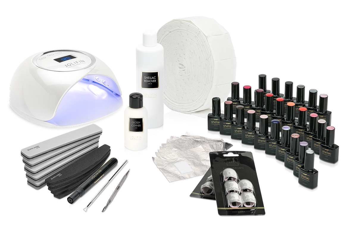 Jolifin LAVENI Shellac Starter-Set - XXL - Power Gerät