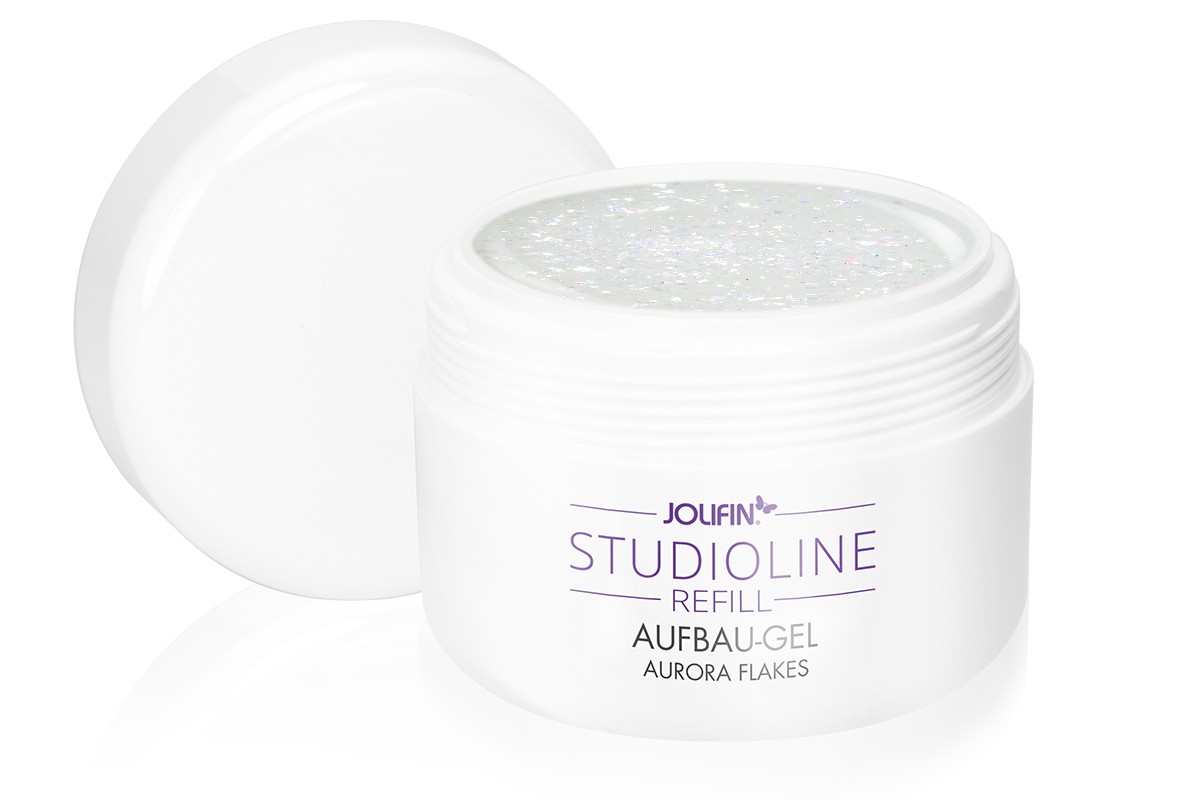 Jolifin Studioline Refill - build-up gel aurora flakes 250ml