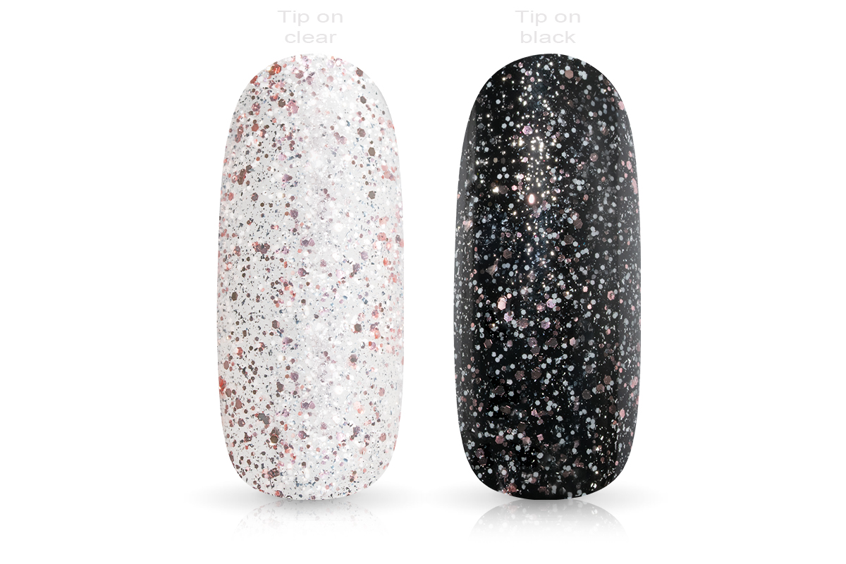 Jolifin LAVENI Shellac - Top-Coat ohne Schwitzschicht magnolia Glitter 10ml