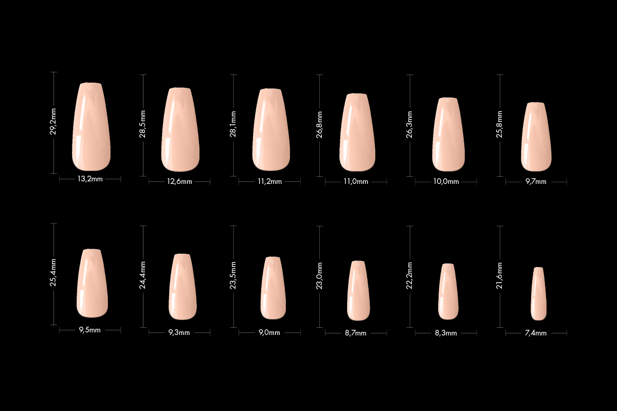 Jolifin 120 tip box Press-On Coffin - medium extra strong milky make-up