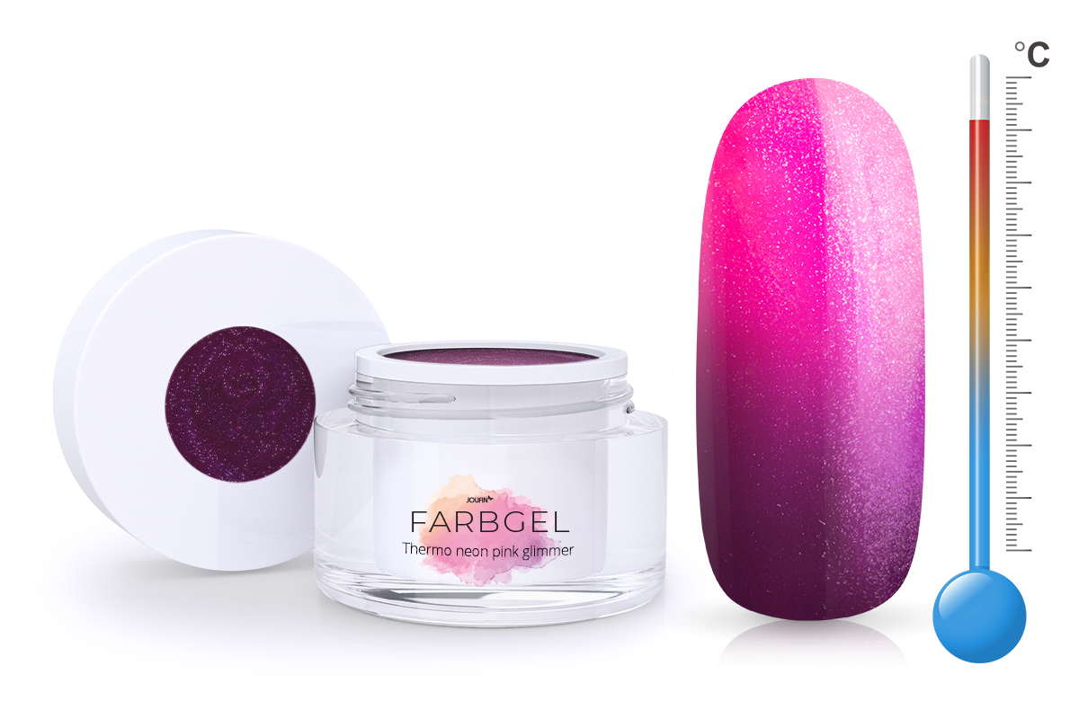 Jolifin Thermo colour gel neon pink glimmer 5ml