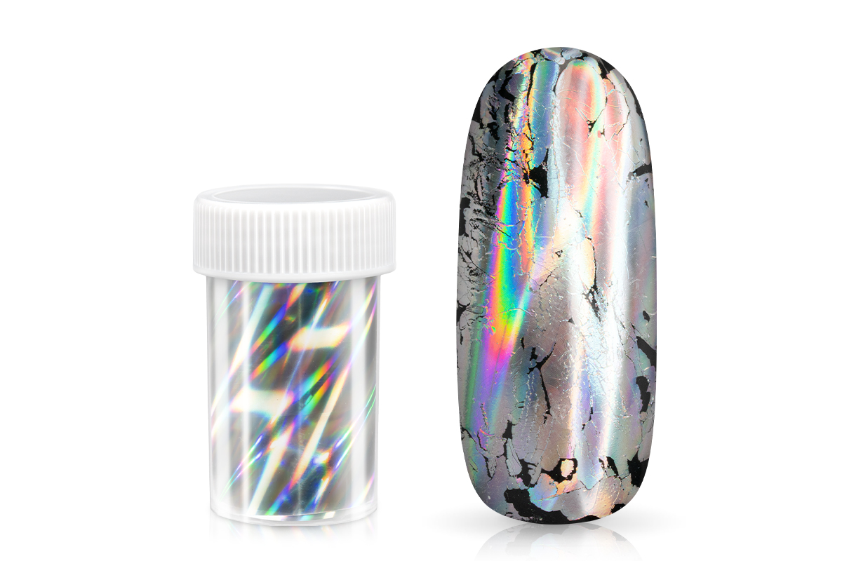 Jolifin Transfer Nail Foil XL - hologram silver millenium
