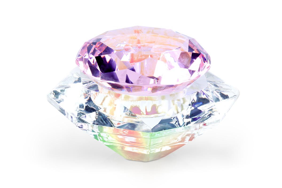 Jolifin glass container - big diamond pink