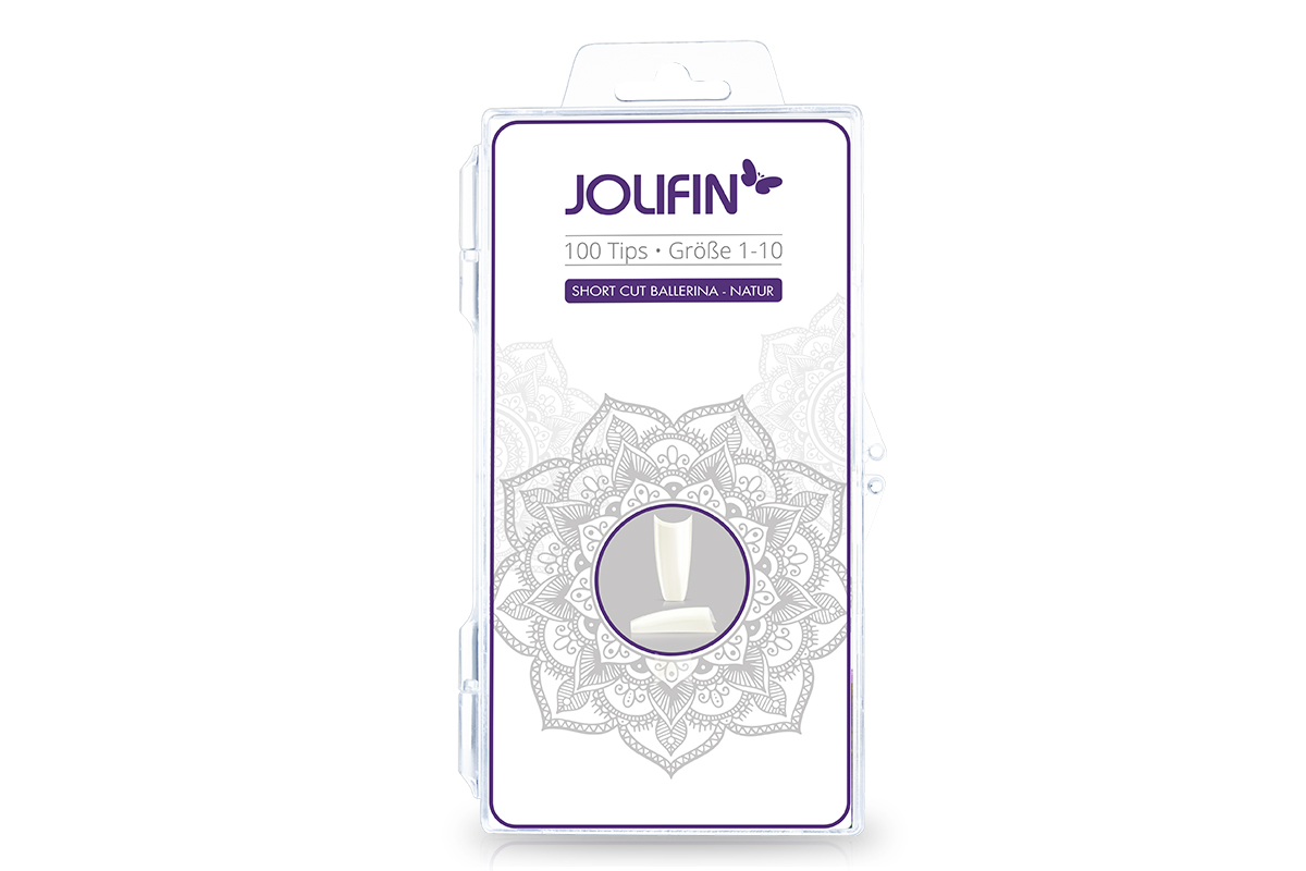 Jolifin 100 tip box short cut ballerina - natural