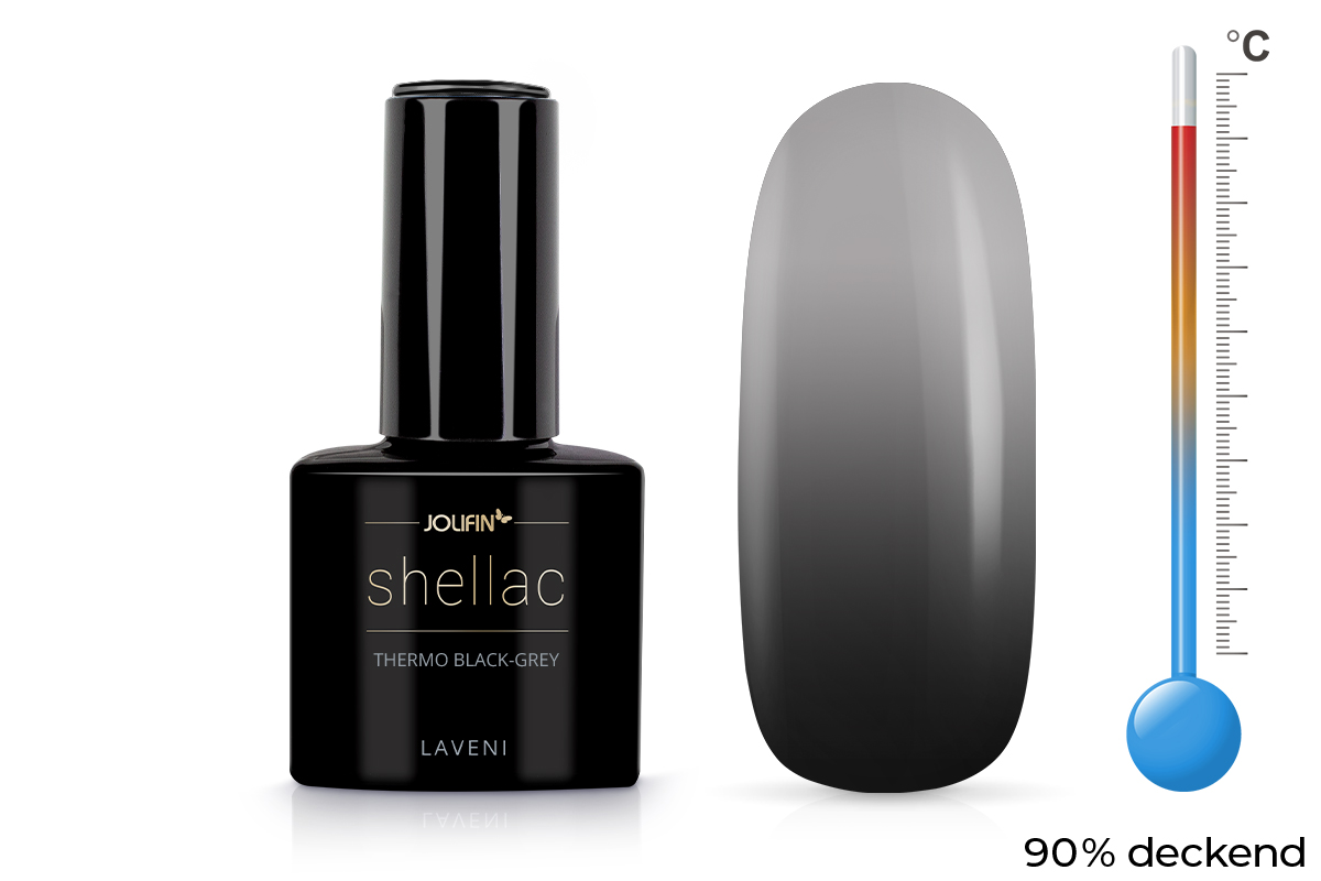 Jolifin LAVENI Shellac - Thermo black-grey 10ml