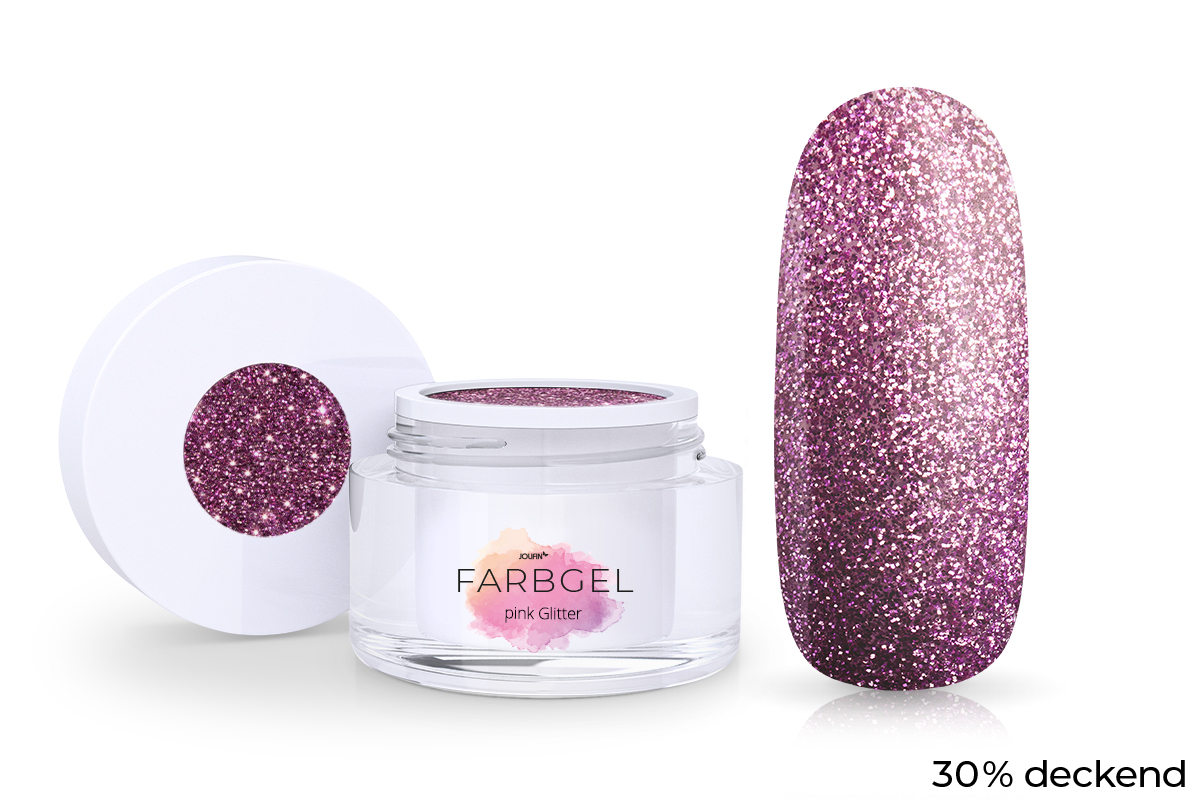 Jolifin Farbgel pink Glitter 5ml