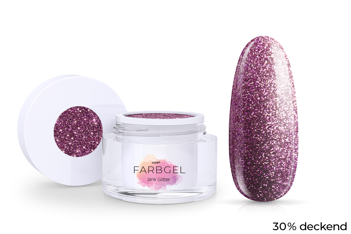 Jolifin colour gel pink glitter 5ml