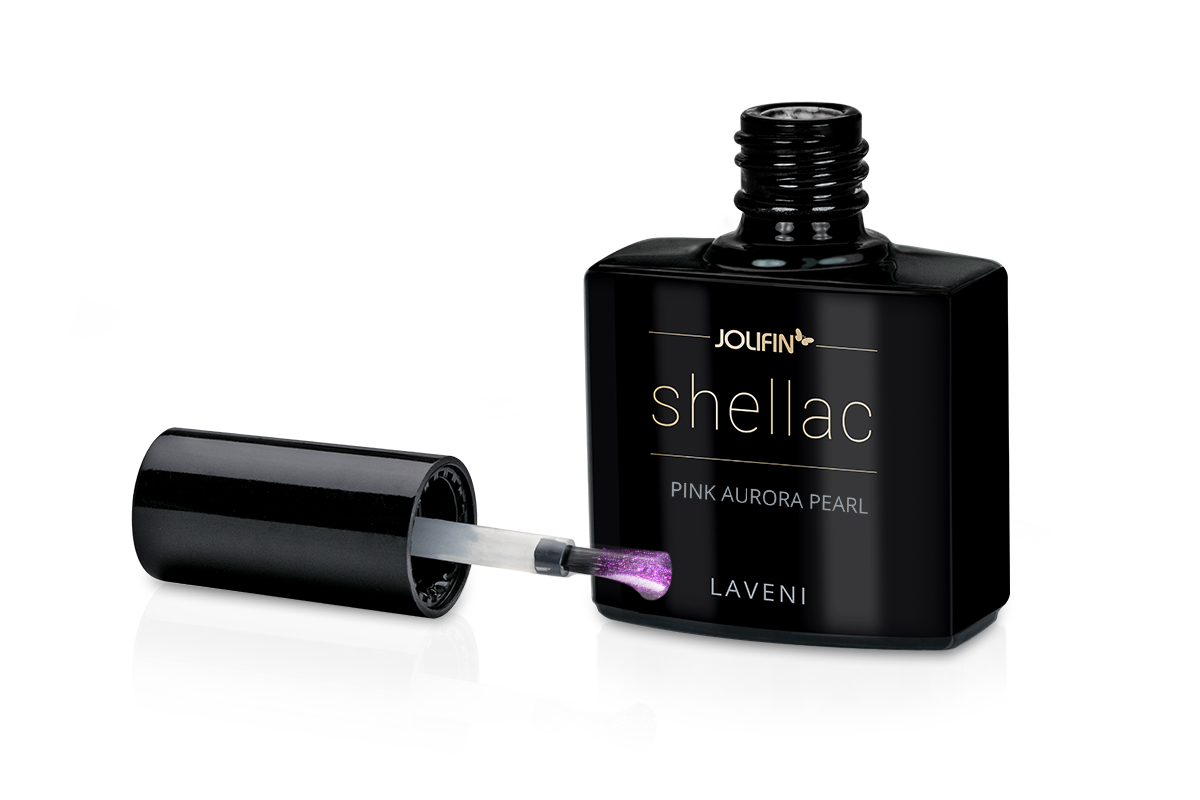 Jolifin LAVENI Shellac - pink aurora pearl 10ml