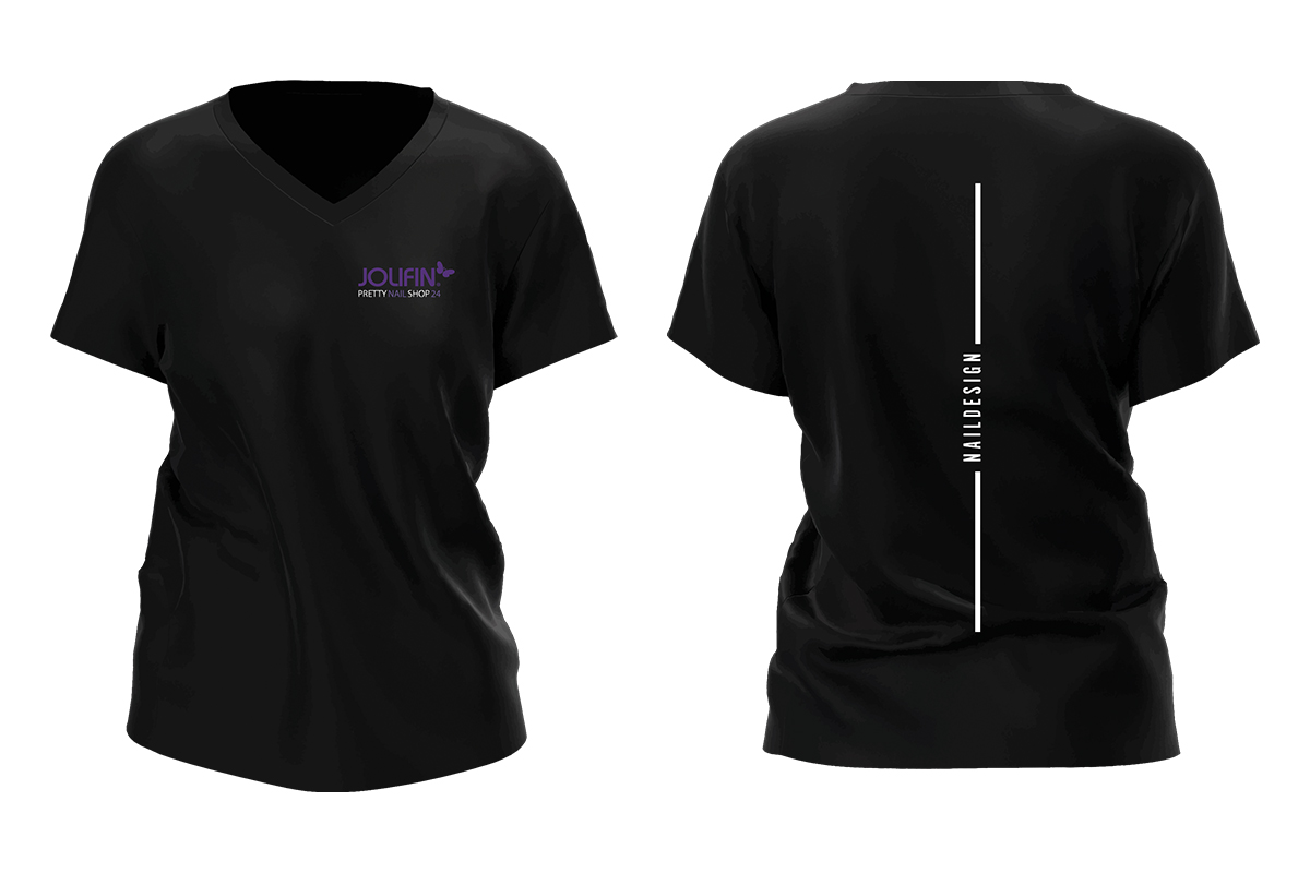 Jolifin T-Shirt V-Ausschnitt - schwarz Gr. XXL
