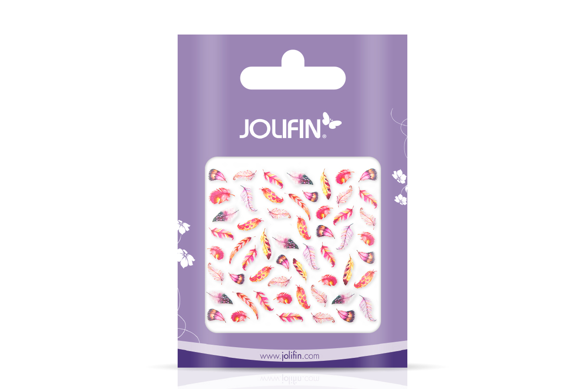 Jolifin Nail Art Tattoo Watercolour Feathers coral