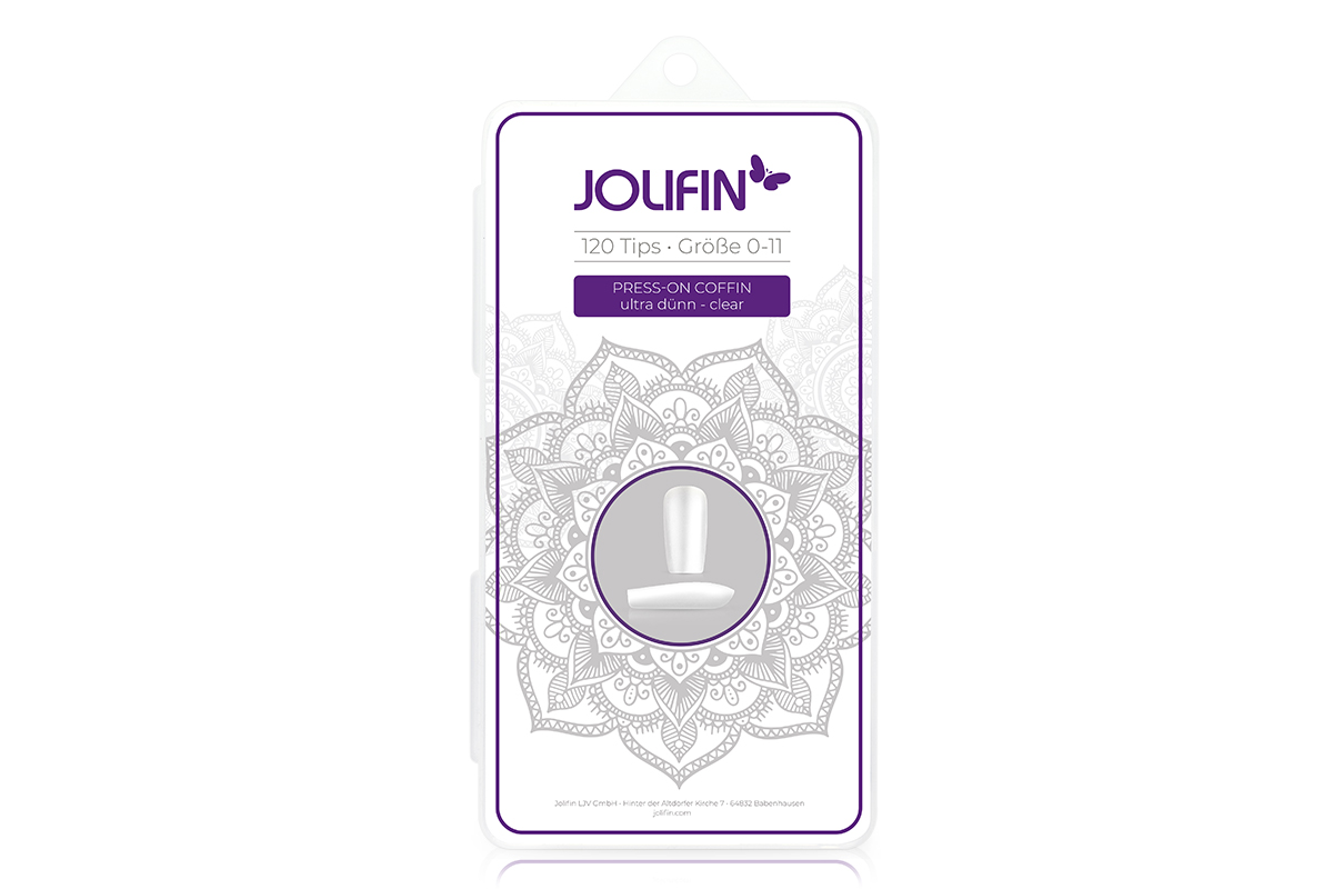 Jolifin 120 tip box Press-On Coffin - ultra thin