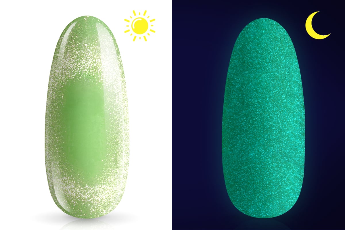 Jolifin LAVENI 3in1 Shellac - Cat-Eye Nightshine green 10ml