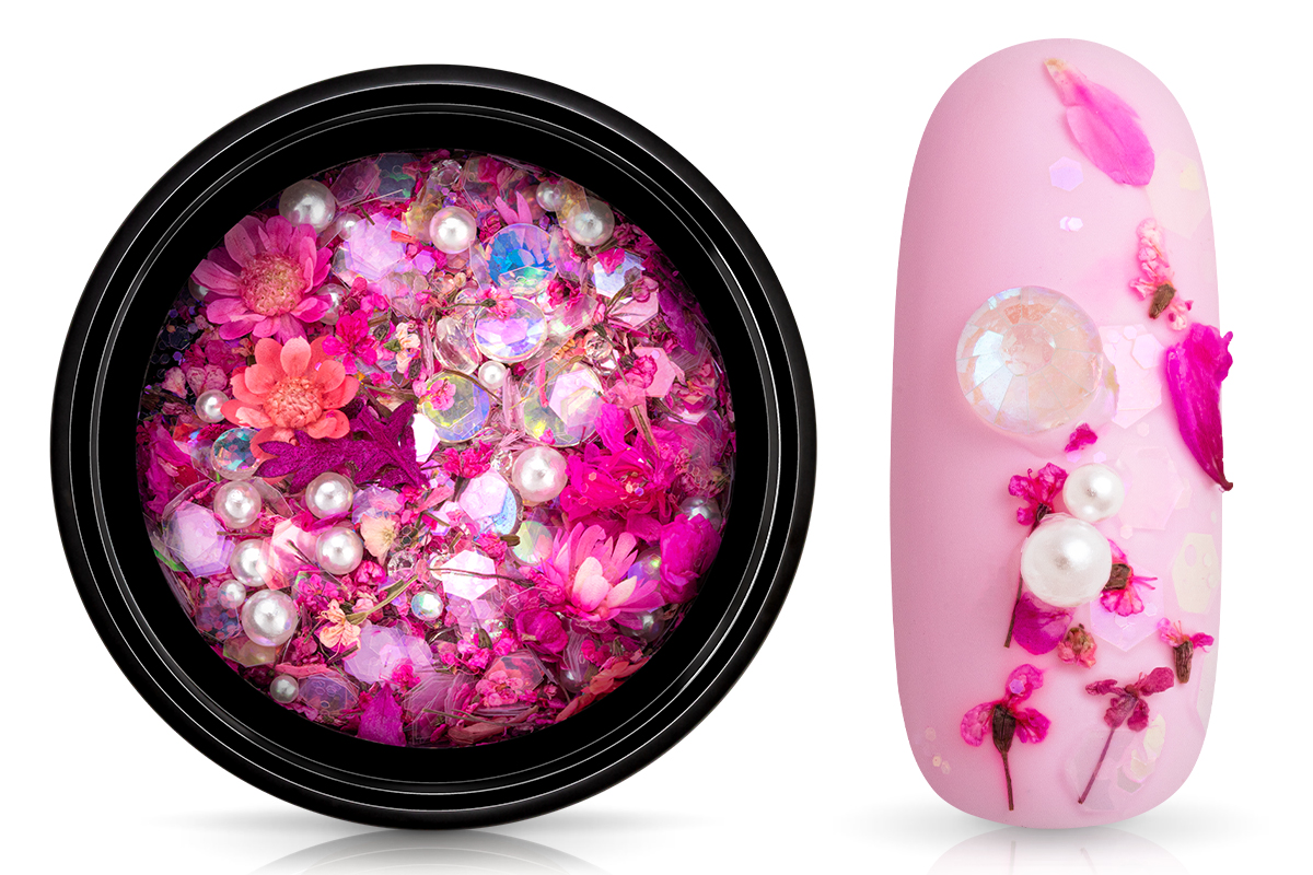 Jolifin Dried Flowers Nail Art Mix - pink