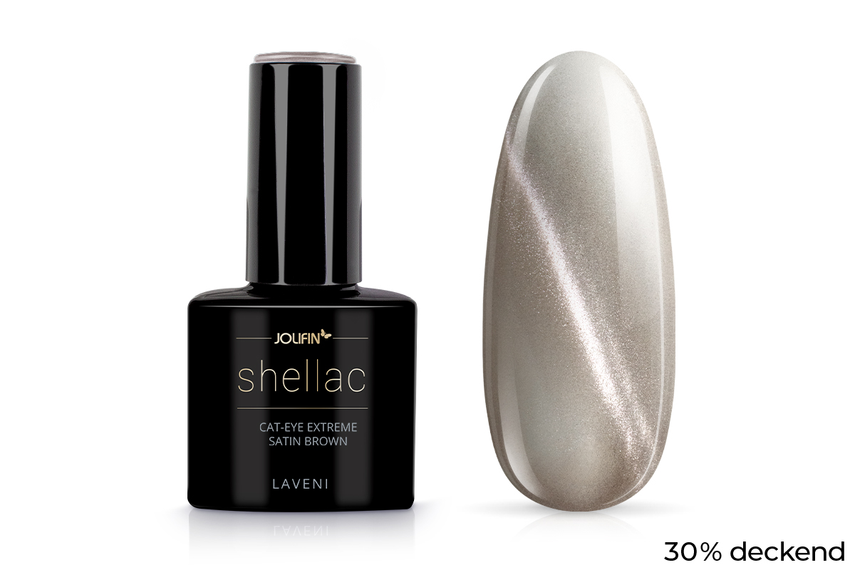 Jolifin LAVENI Shellac – Cat-Eye extreme satin brown 10ml