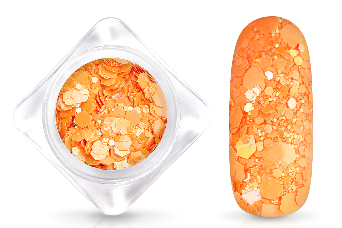 Jolifin Hexagon Glitter Matt - Aurora apricot