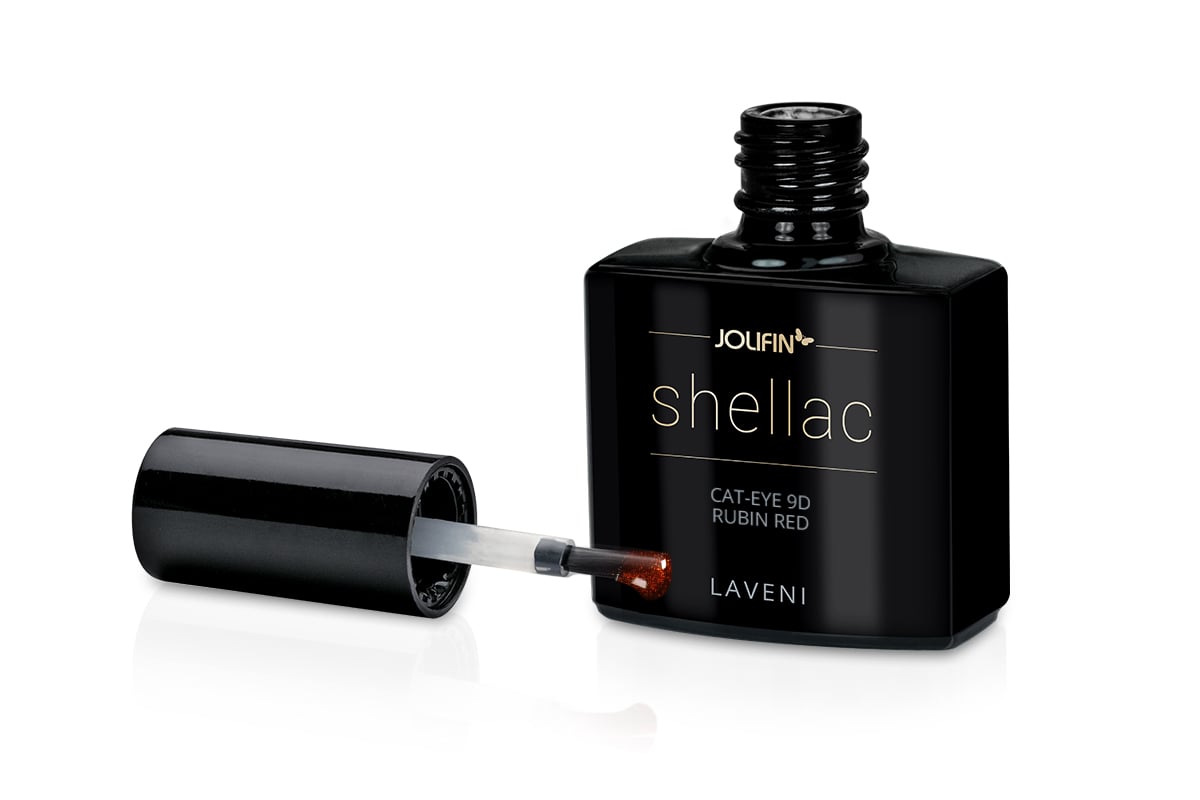 Jolifin LAVENI Shellac - Cat-Eye 9D rubin red 10ml