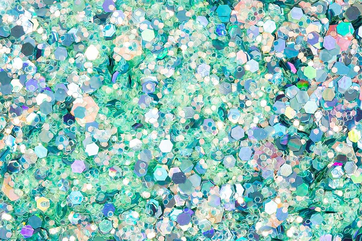 Jolifin Hexagon Glitter - icy turquoise