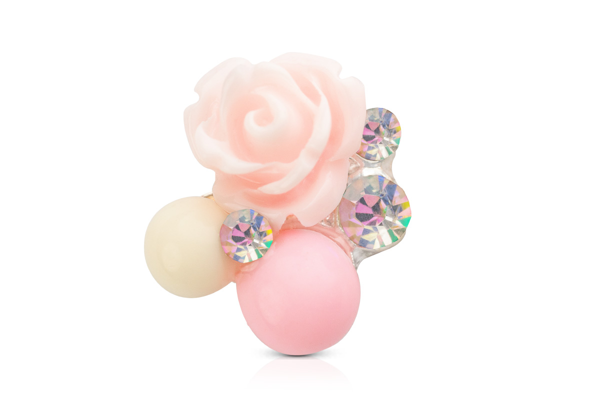 Jolifin Overlay Perlen mit Rose 