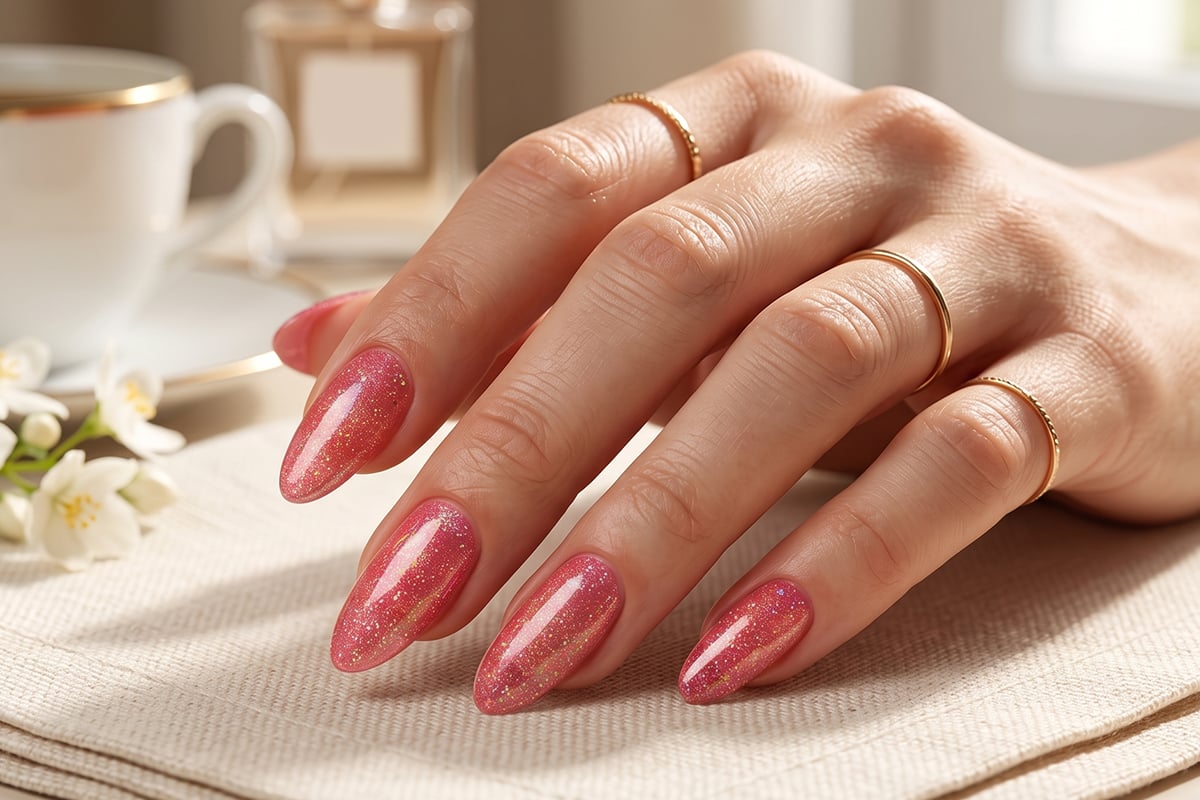 Jolifin LAVENI Colour Gel - red sunset Glimmer 5ml