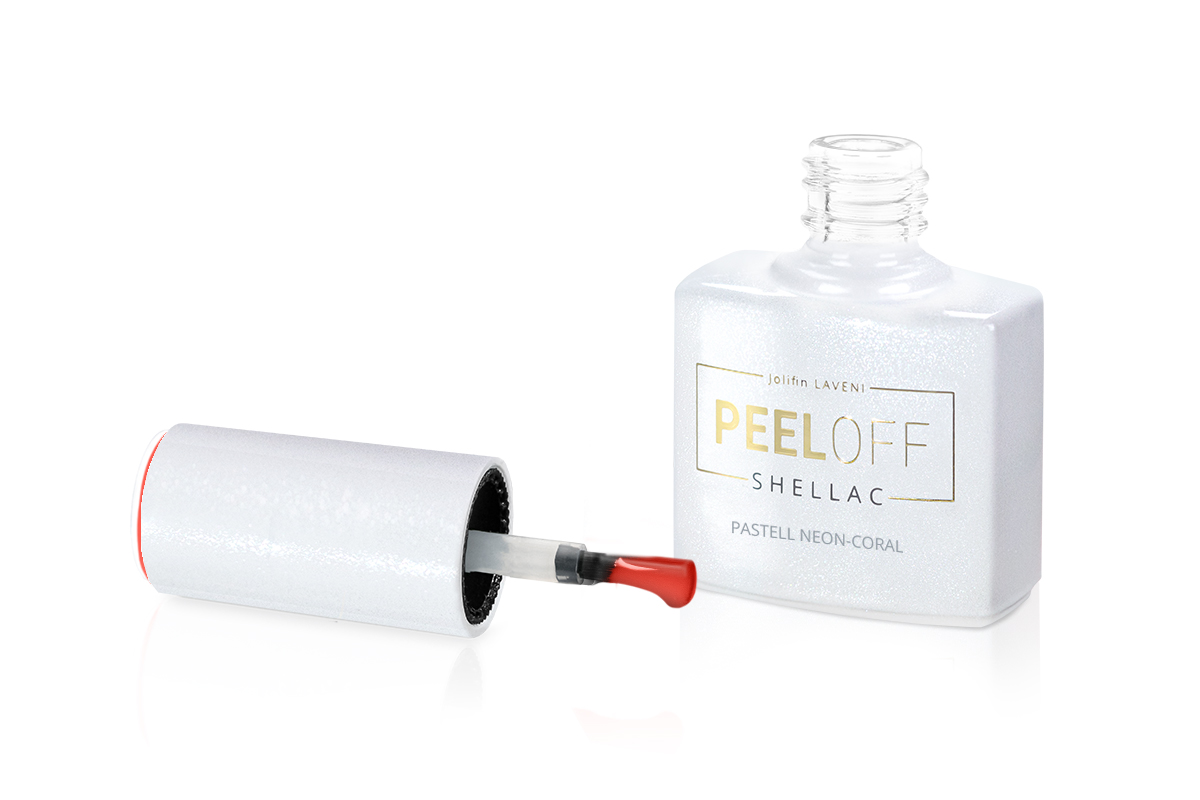 Jolifin LAVENI Shellac PeelOff - pastel neon-coral 10ml