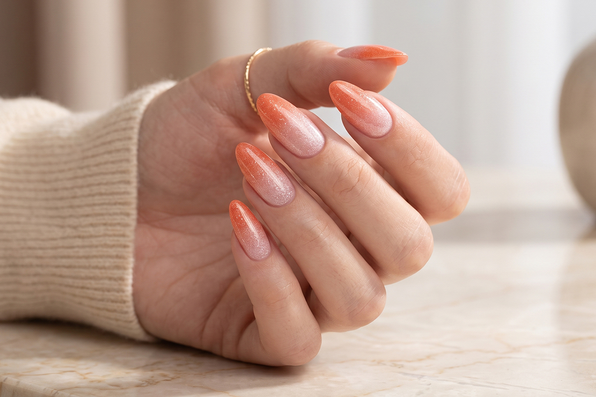 Jolifin LAVENI Shellac - Thermo pearly autumn red-rose 10ml