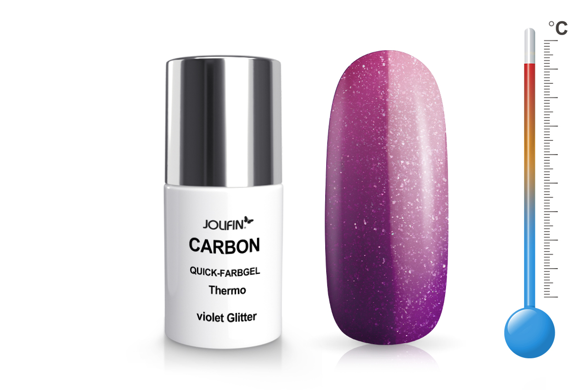 Jolifin Carbon Quick colour gel Thermo violet glitter 11ml