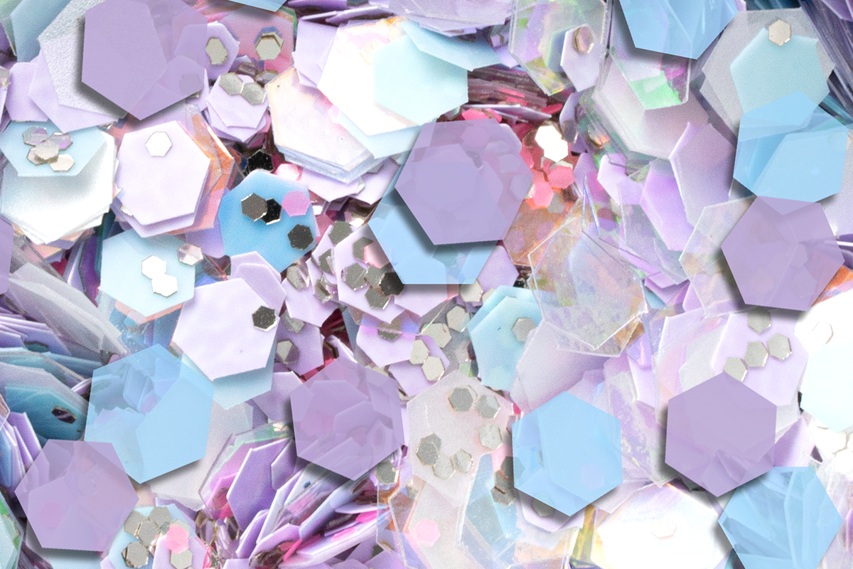 Jolifin Hexagon Glittermix - pastel blue-lavender