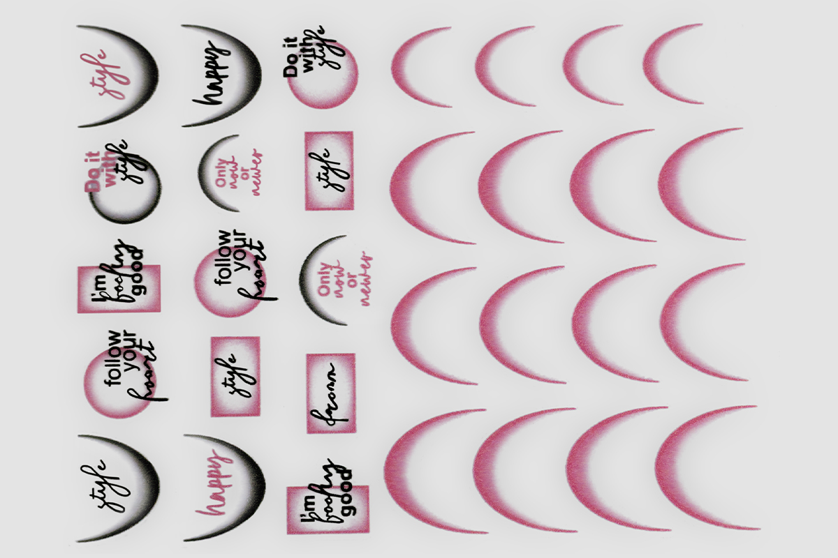 Jolifin LAVENI XL Sticker - Ombre French round pastel pink