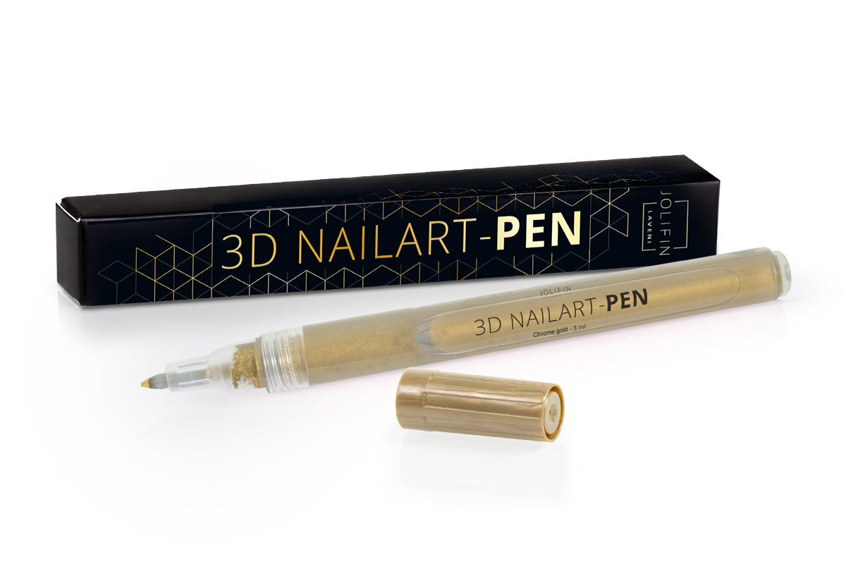 Jolifin LAVENI 3D-Nail Art Pen - Chrome gold
