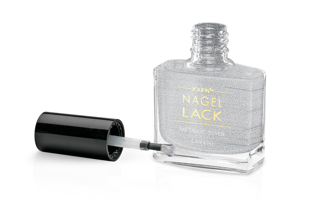 Jolifin LAVENI Nail Polish - metallic silver 9ml