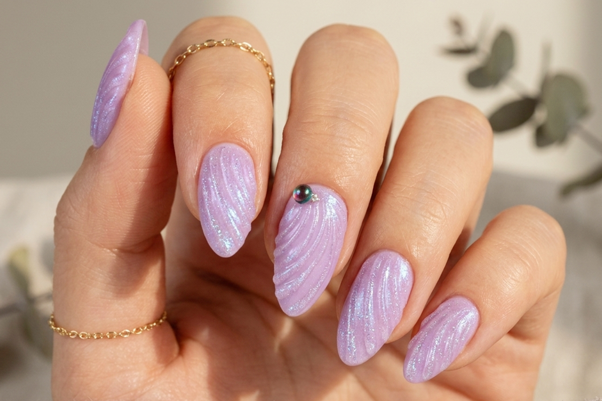 Jolifin LAVENI Shellac - 9D Cat-Eye pearly pink & white 10ml