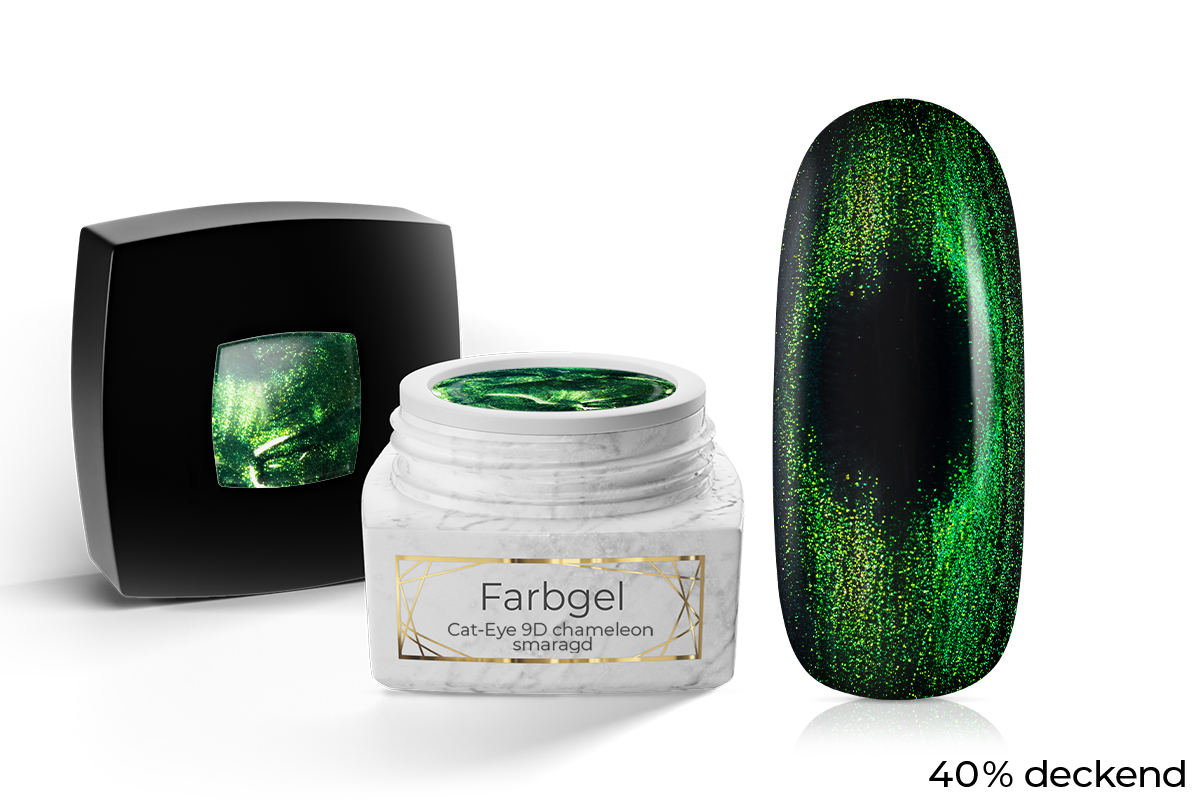 Jolifin LAVENI PRO Farbgel - Cat-Eye 9D chameleon smaragd 5ml
