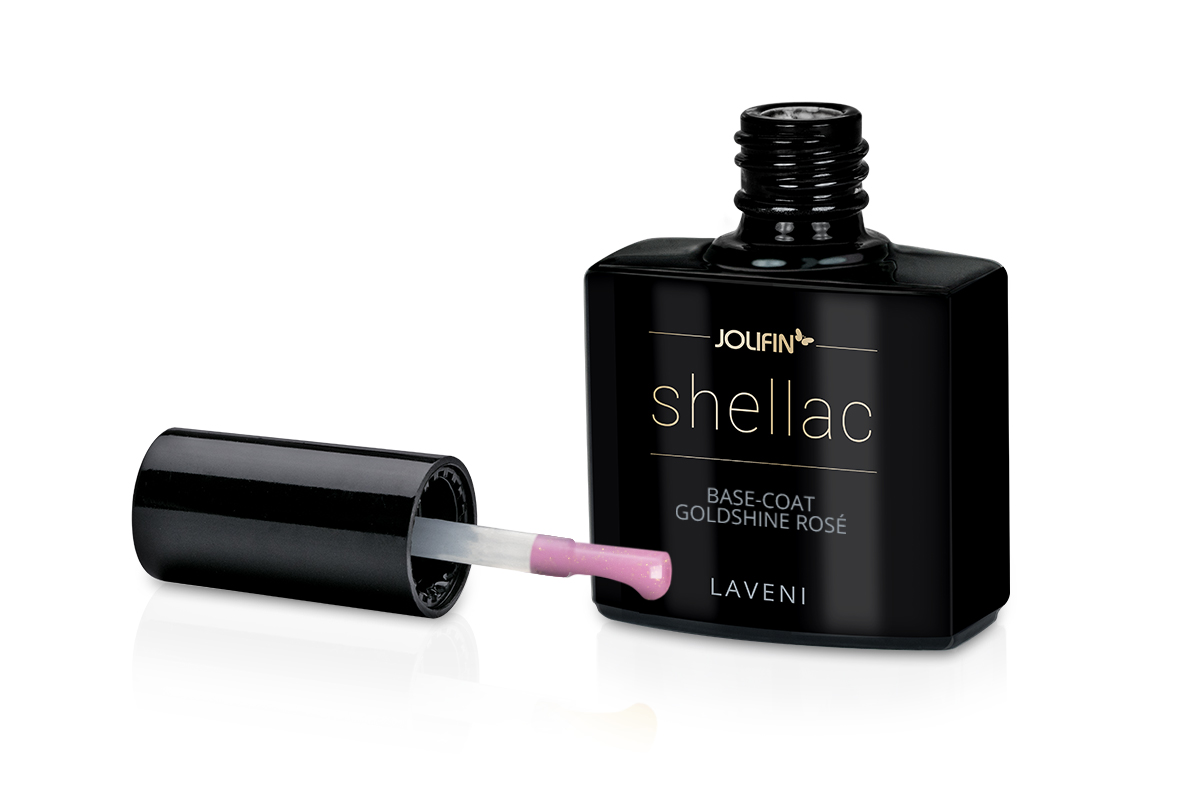 Jolifin LAVENI Shellac - Base-Coat goldshine rosé 10ml