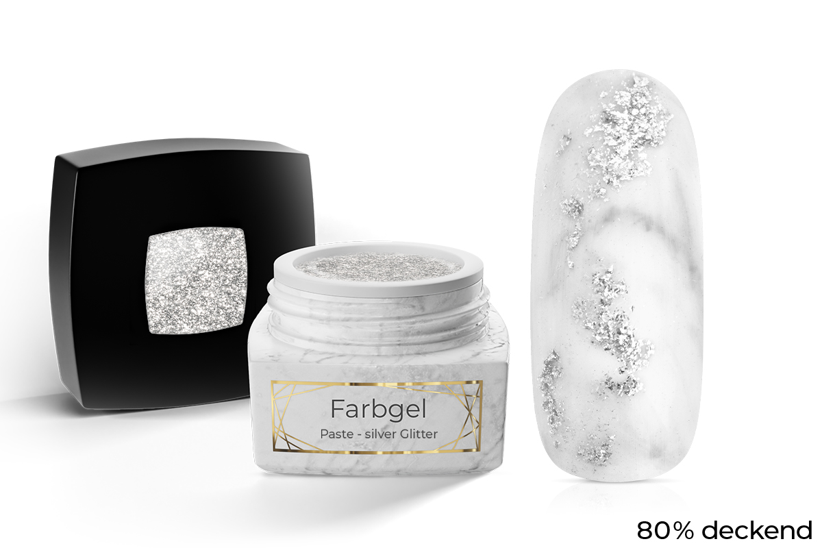 Jolifin LAVENI PRO Farbgel Paste - silver Glitter 5ml