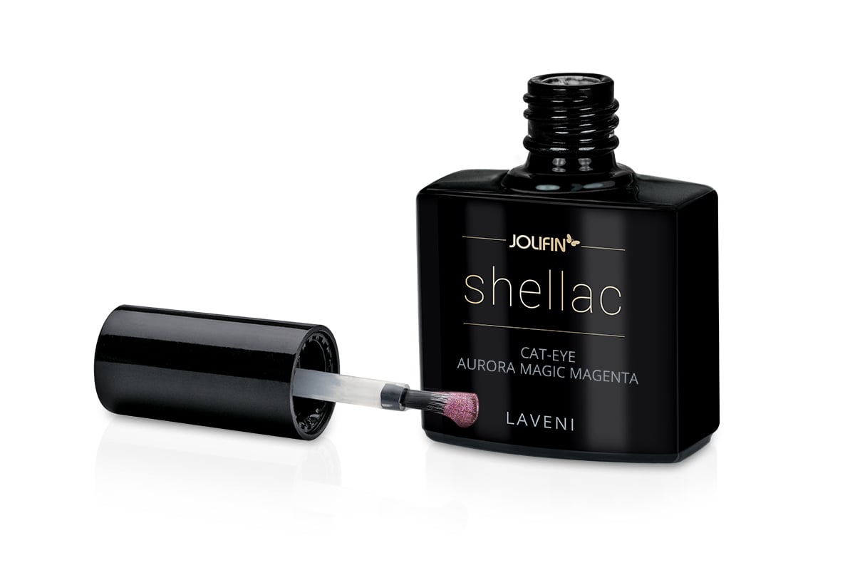 Jolifin LAVENI Shellac - Cat-Eye Aurora magic magenta 10ml