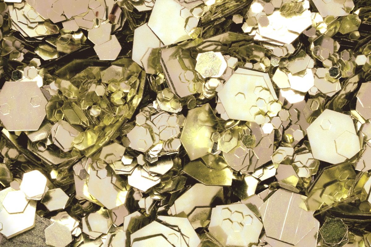 Jolifin Hexagon Glittermix - creamy cold champagne