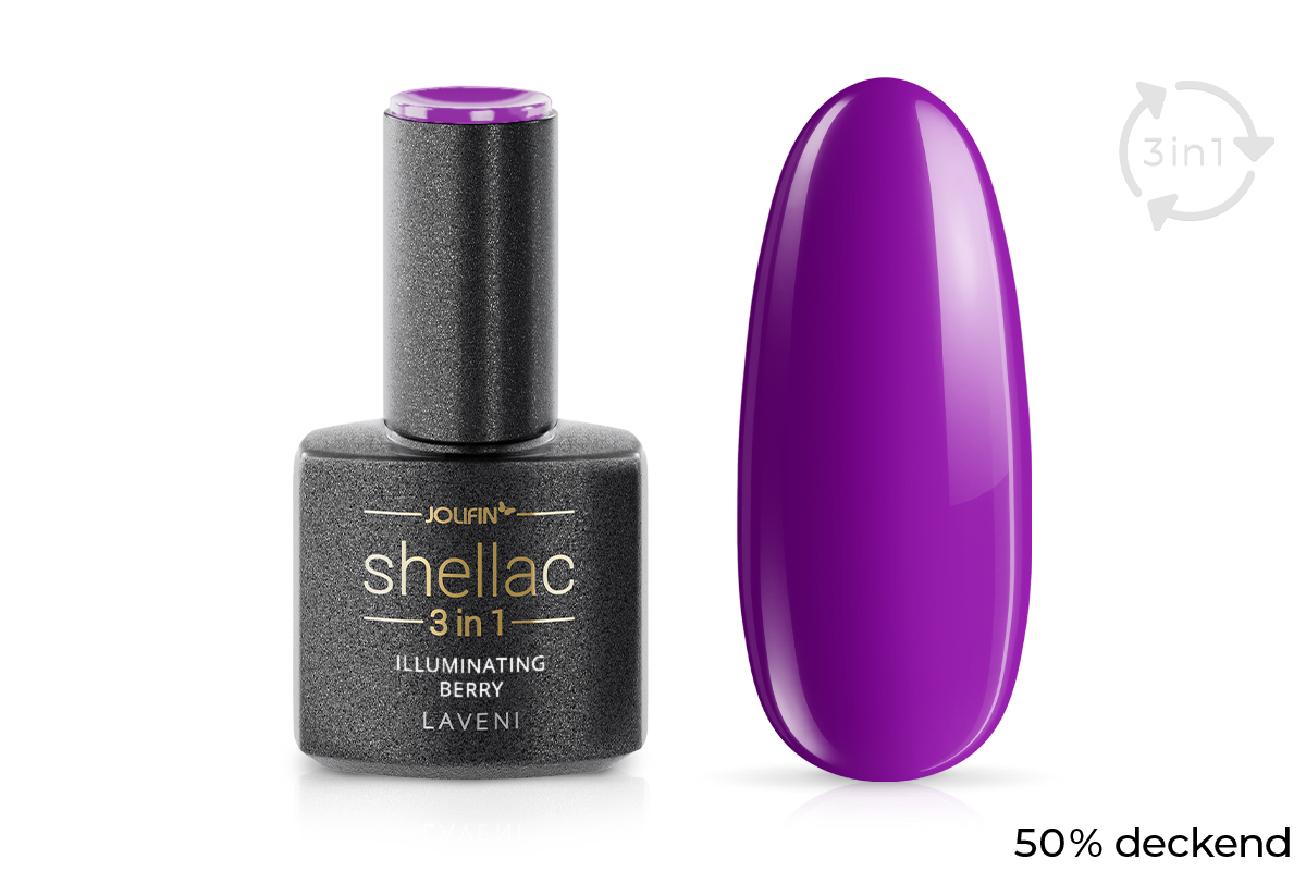 Jolifin LAVENI 3in1 Shellac - illuminating berry 10ml