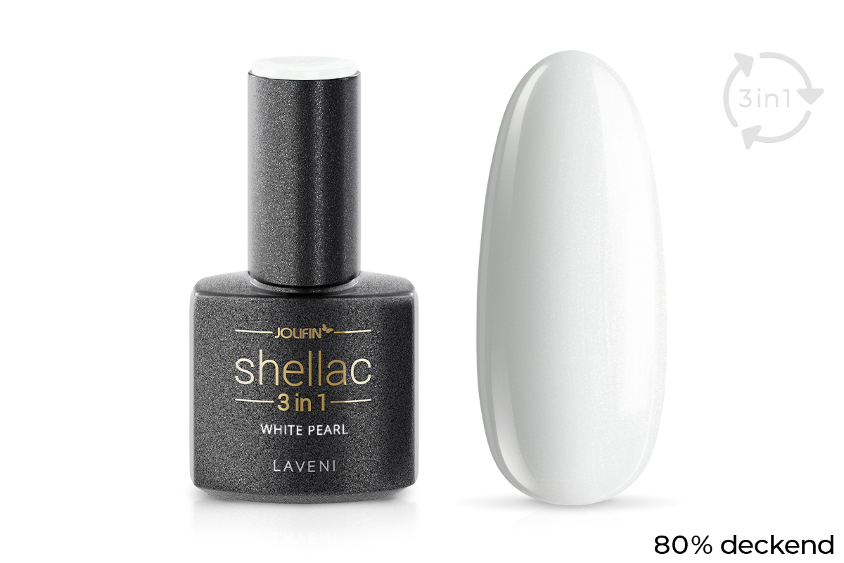 Jolifin LAVENI 3in1 Shellac - white pearl 10ml