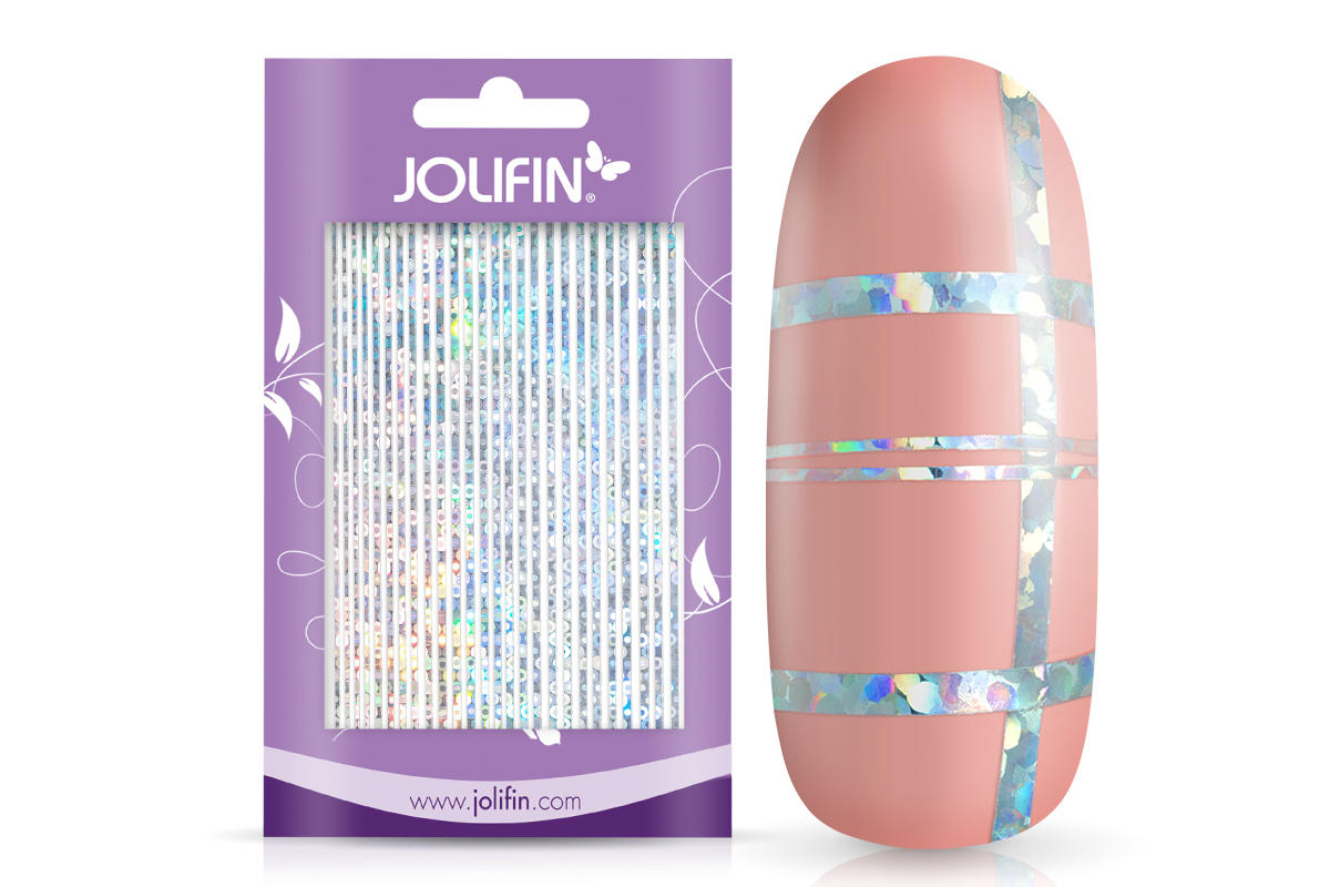 Jolifin Hologram Sticker - Stripes silver Galaxy
