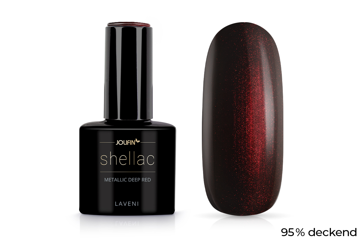 Jolifin LAVENI Shellac - metallic deep red 10ml