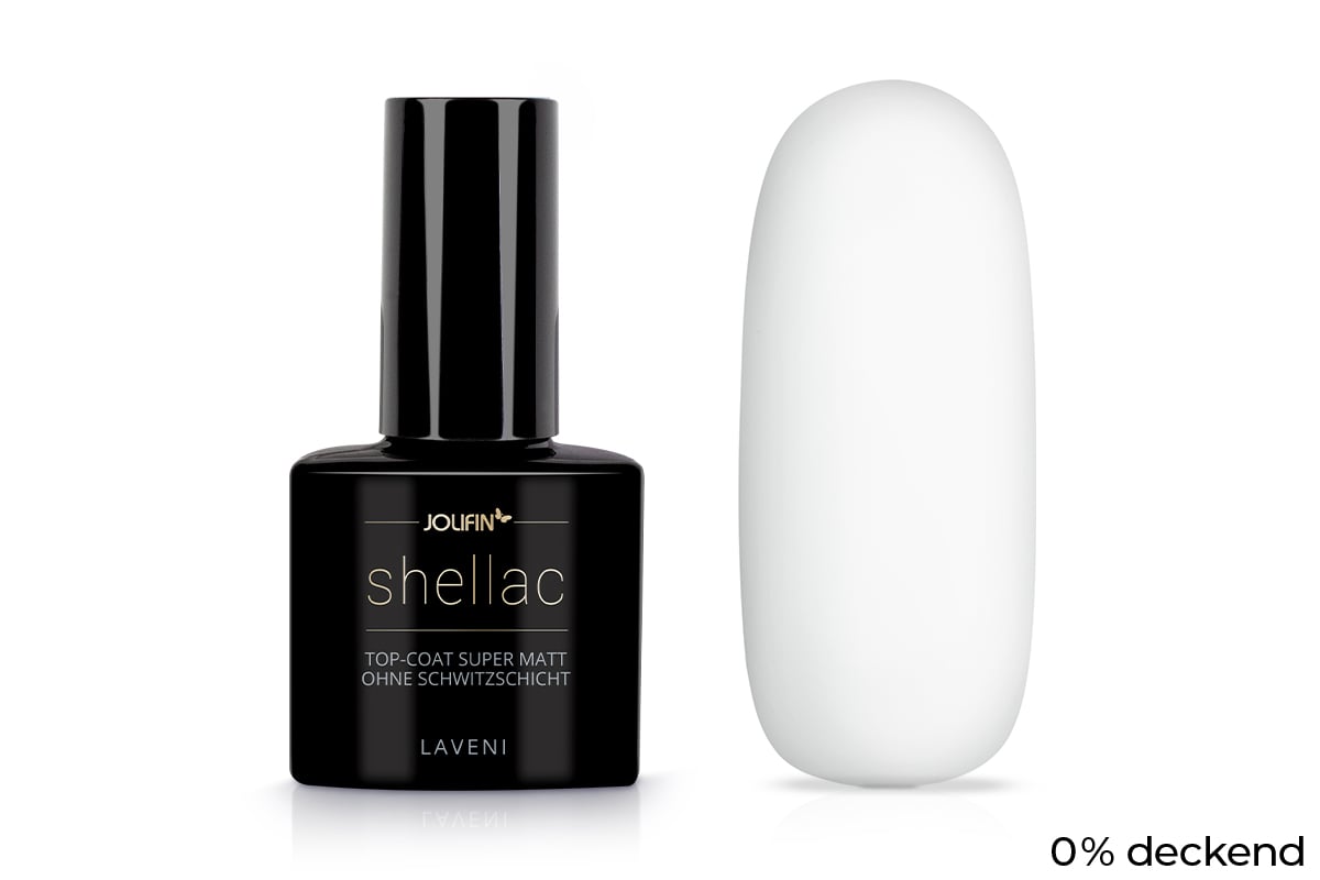 Jolifin LAVENI Shellac - Top-Coat super matt without sweat layer 10ml