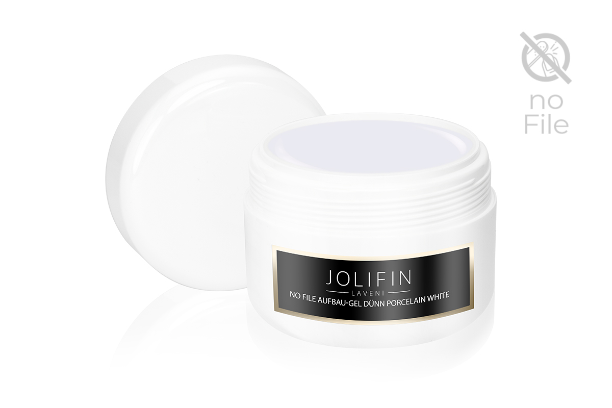 Jolifin LAVENI Refill - No File Aufbau-Gel dünn porcelain white 250ml