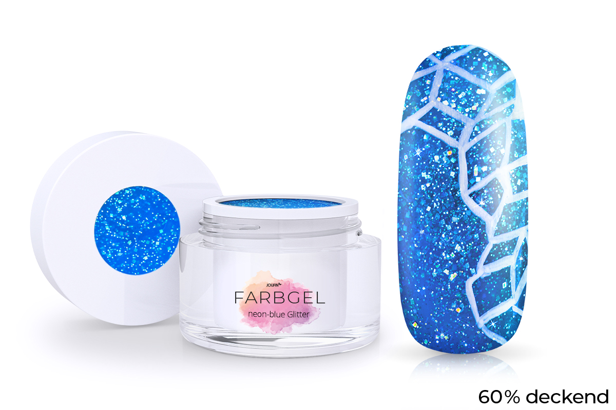 Jolifin colour gel neon blue glitter 5ml
