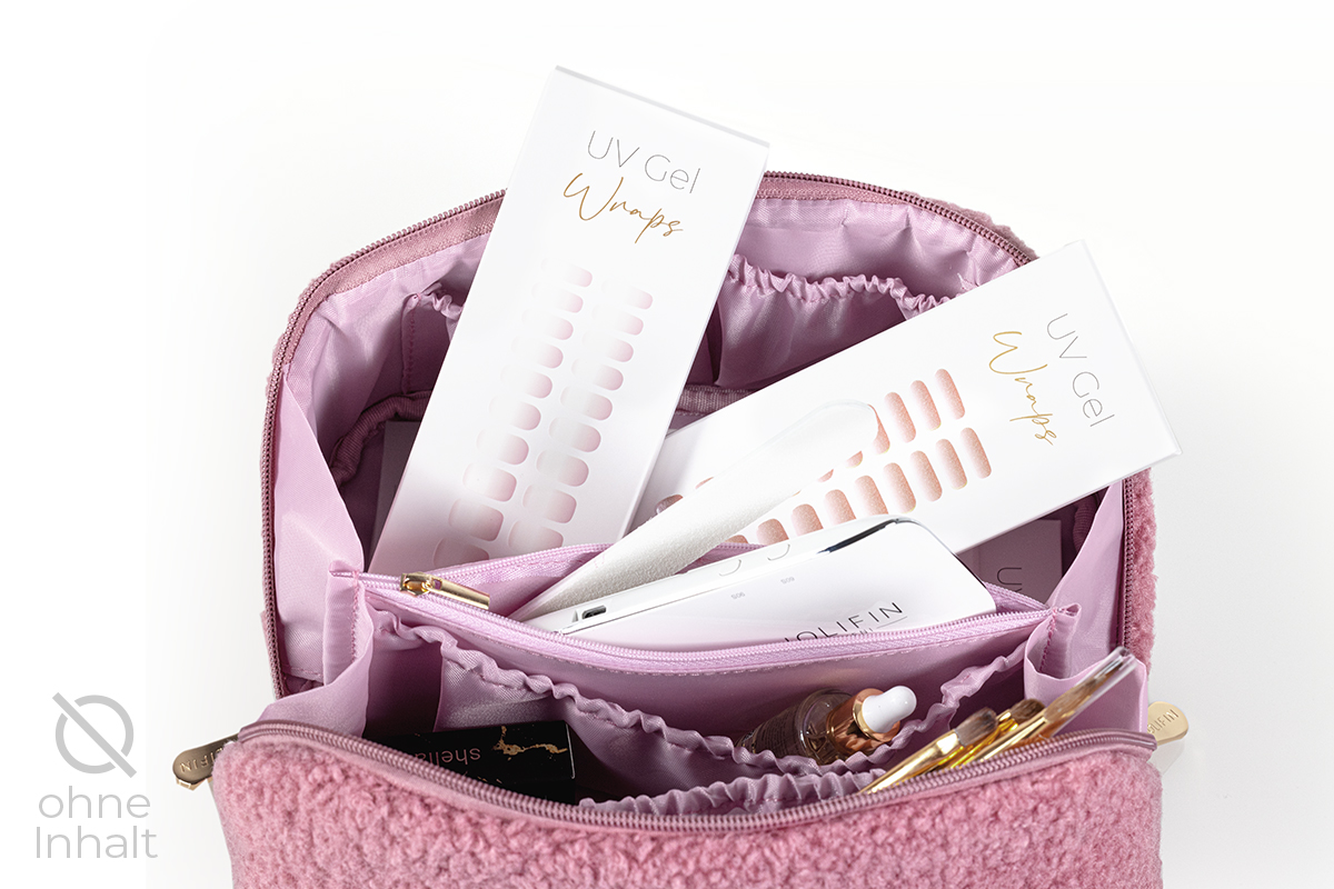 Jolifin cosmetic & brush bag - pink teddy