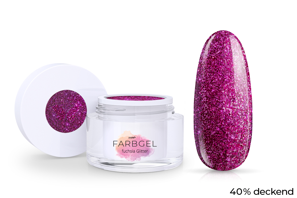 Jolifin Farbgel fuchsia Glitter 5ml