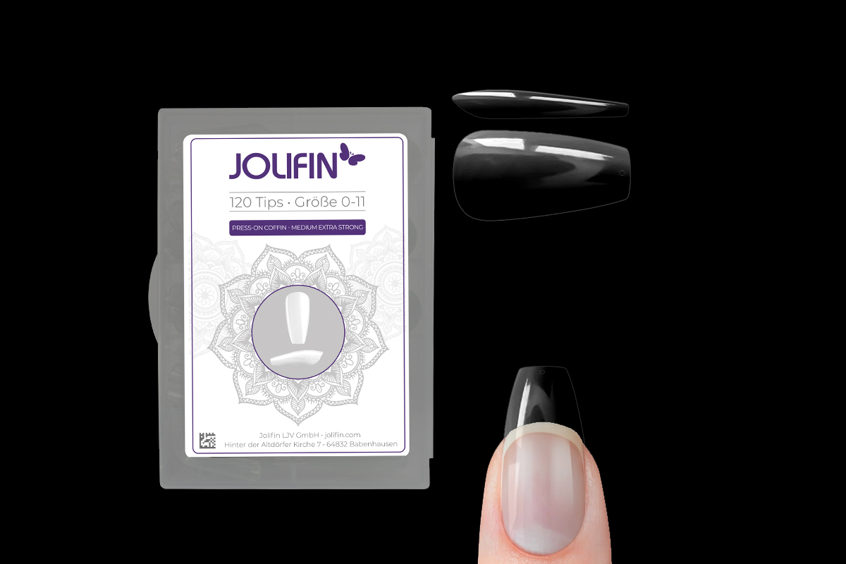 Jolifin 120er Tipbox Press-On Coffin - medium extra strong